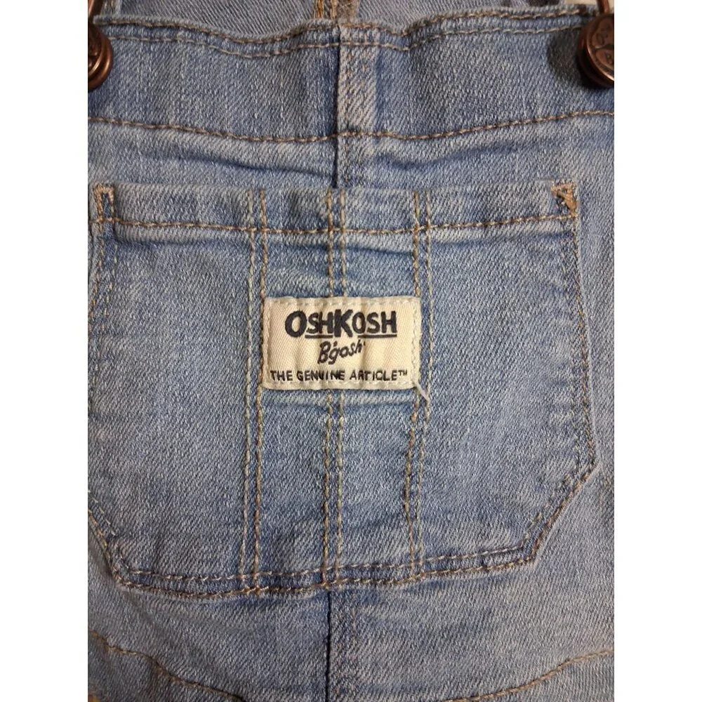 Osh Kosh B'Gosh Overalls Dress Denim Floral Boho Retro Girls Size 4T